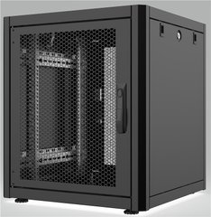 Шкаф MIRSAN GTN перфорированные двери 19" 12U 600x600, чёрный MR.GTN12U66DE.01_PRF63 фото