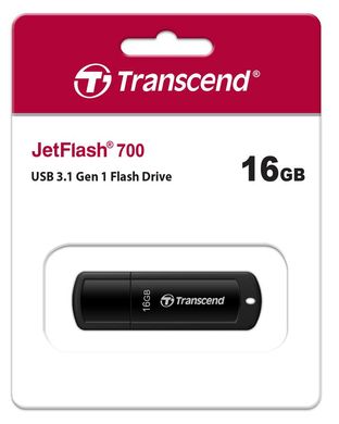 Накопитель Transcend 16GB USB 3.1 Type-A JetFlash 700 Black TS16GJF700 photo