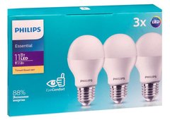 Набір ламп світлодіодних Philips LEDBulb 11W (1150lm) 3000K E27 
929002299547 фото