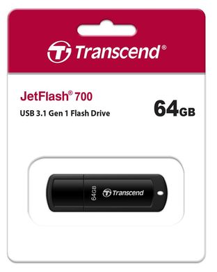 Накопитель Transcend 64GB USB 3.1 Type-A JetFlash 700 Black TS64GJF700 photo