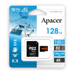 Карта пам'яті Apacer microSD 128GB C10 UHS-I U3 A2 R100/W80MB/s + SD AP128GMCSX10U8-R фото