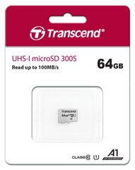 Карта памяти Transcend microSD 64GB C10 UHS-I R100/W20MB/s TS64GUSD300S фото