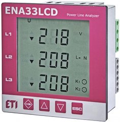 Трехфазный анализатор сети ETI ENA33LCD (96x96мм, 230V AC) 4656910 фото