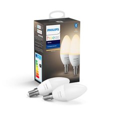 Лампа розумна Philips Hue E14, 5.5W(40Вт), 2700K, White, ZigBee, Bluetooth, димування, 2шт 
929002039904 photo