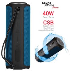 Акустическая система 2E SoundXTube Plus TWS, MP3, Wireless, Waterproof Blue 2E-BSSXTPWBL фото