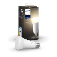Лампа розумна Philips Hue E27, 15.5W (100Вт), 2700K, White, ZigBee, Bluetooth, димування 
929002334903 фото