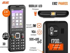 Мобільний телефон 2E E182 2.4" 2SIM, 1700мА•год, чорний 688130245234 фото