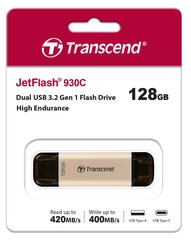 Накопитель Transcend 128GB USB 3.2 Type-A + Type-C JetFlash 930 Black R420/W400MB/s TS128GJF930C photo