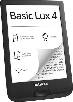 Електронна книга PocketBook 618, Ink Black PB618-P-CIS фото