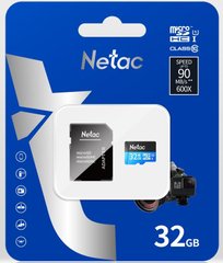 Карта пам'яті Netac microSD 32GB C10 UHS-I R80MB/s + SD NT02P500STN-032G-R фото