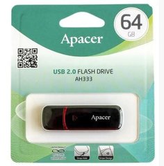 Накопитель Apacer 64GB USB 2.0 Type-A AH333 Black AP64GAH333B-1 photo