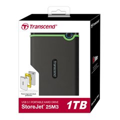 Портативный жесткий диск Transcend 1TB USB 3.1 StoreJet 25M3 Iron Gray