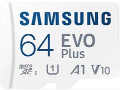 Карта пам'яті Samsung microSDHC 64GB C10 UHS-I R100MB/s Evo Plus + SD MB-MC64KA/EU фото