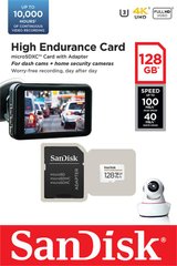 Карта пам'яті SanDisk microSD 128GB C10 UHS-I U3 V30 R100/W40MB/s High Endurance SDSQQNR-128G-GN6IA фото