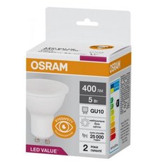 Лампа світлодіодна OSRAM LED VALUE, PAR16, 5W, 4000K, GU10 
4058075689541 photo