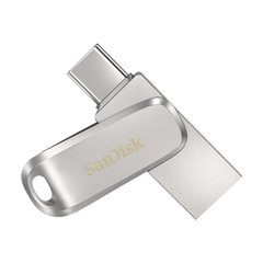 Накопичувач SanDisk 256GB USB 3.1 Type-A + Type-C Dual Drive Luxe Срібний SDDDC4-256G-G46 photo
