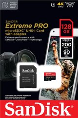 Карта памяти SanDisk microSD 128GB C10 UHS-I U3 R200/W90MB/s Extreme Pro V30 + SD SDSQXCD-128G-GN6MA photo