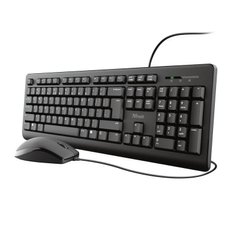 Комплект клавіатура та миша Trust Primo, USB-A, EN/UKR, Чорний