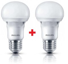 Комплект ламп світлодіодних Philips LEDBulb E27 5-40W 230V 3000K A60 Essential (1+1) 
8717943885329 фото