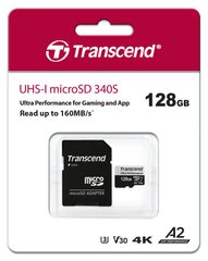 Карта памяти Transcend microSD 128GB C10 UHS-I U3 A2 R160/W125MB/s + SD TS128GUSD340S фото