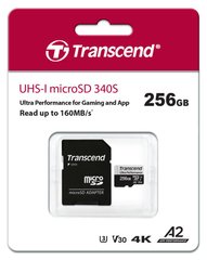Карта памяти Transcend microSD 256GB C10 UHS-I U3 A2 R160/W125MB/s + SD TS256GUSD340S фото